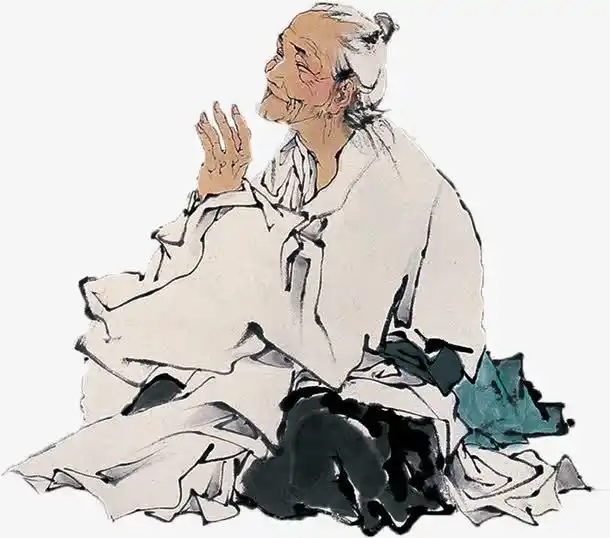 png图片水墨画老人素材下载