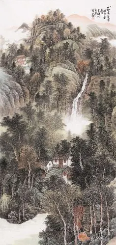 中美协画家余静新品创作竖幅国画山水清音图-【易从网】-触屏版