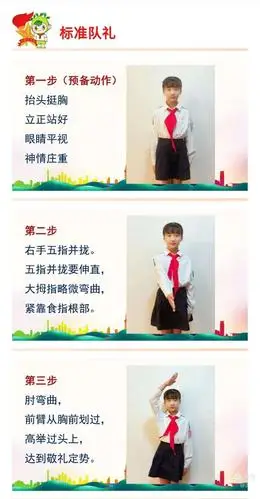 图片解说敬队礼的具体过程及注意事项