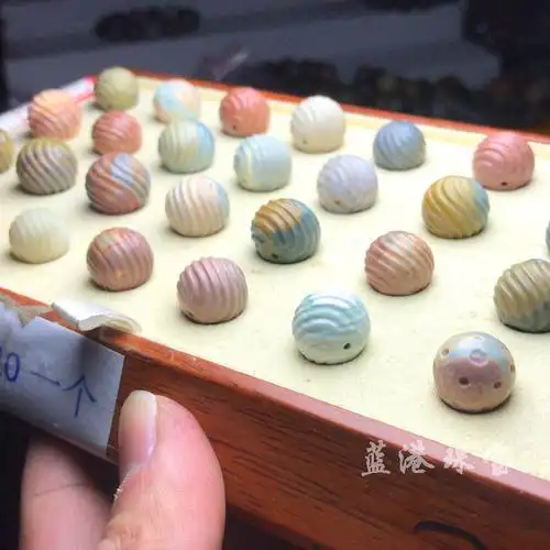 阿拉善彩玉陨石手串星球花珠玛瑙奶昔雕刻珠子文玩diy情侣手链