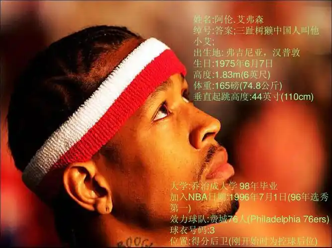 艾弗森 绰号:答案;三趾树獭中国人叫他 小艾; 出生地: 弗吉尼亚