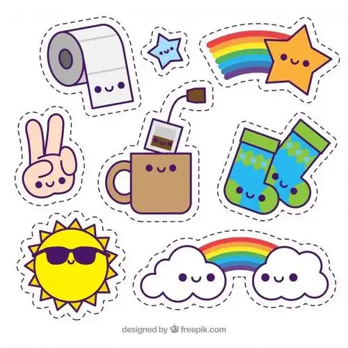 classic pack of funny stickers free vector