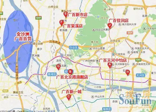 广百百货抢滩广州金沙洲将于2013年底投入使用