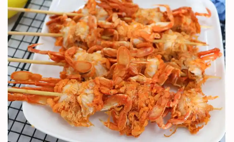 香辣螃蟹串户外烧烤蟹块蟹排串油炸冷冻半成品食材20串【图片 价格