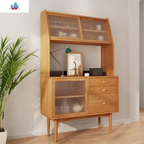 北欧实木餐边柜简约现代小户型客厅酒柜茶水柜日式原木储物柜家具泰