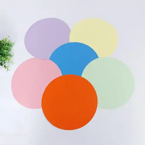 彩色圆形卡纸厚硬素描绘画纸美术彩铅儿童diy折纸25/29cm厂家定