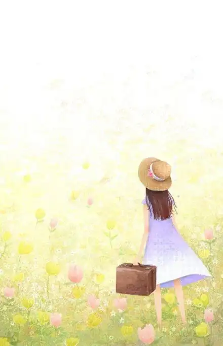 唯美一个人插画设计