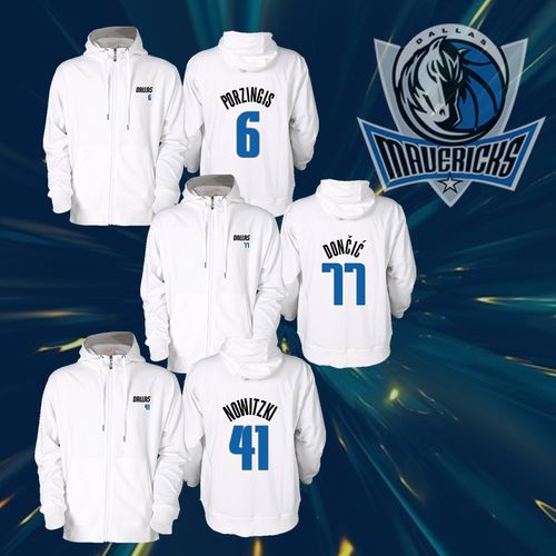 达拉斯独行侠卢卡东契奇诺维斯基乔纳森篮球运动连帽针织开衫外套