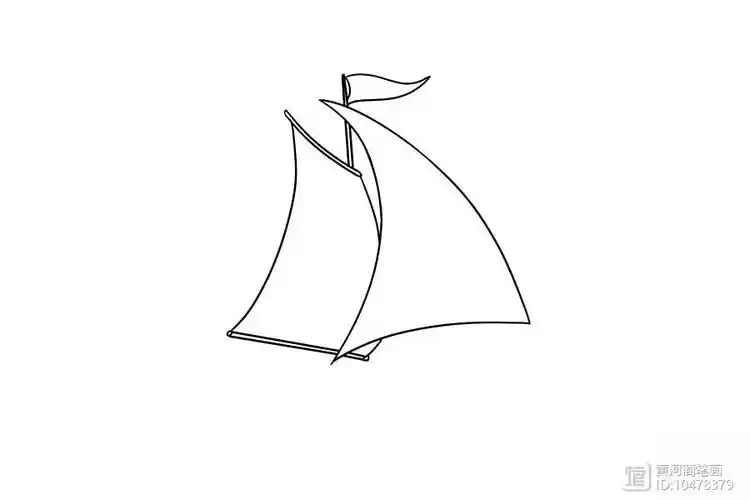 简笔画帆船的分步画法
