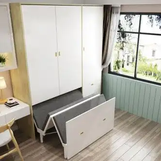 奇朽隐形床现代简约隐形床衣柜一体小户型多功能组合客厅折叠床省空间