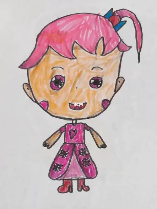 大班幼儿自画像,可爱型