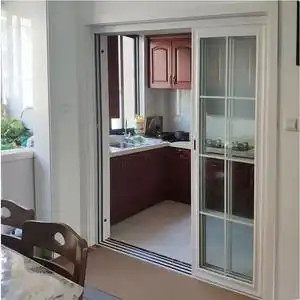 厨房阳台三联移门卫生间推拉门厕所磨砂钢化玻璃隔断三轨移门定制