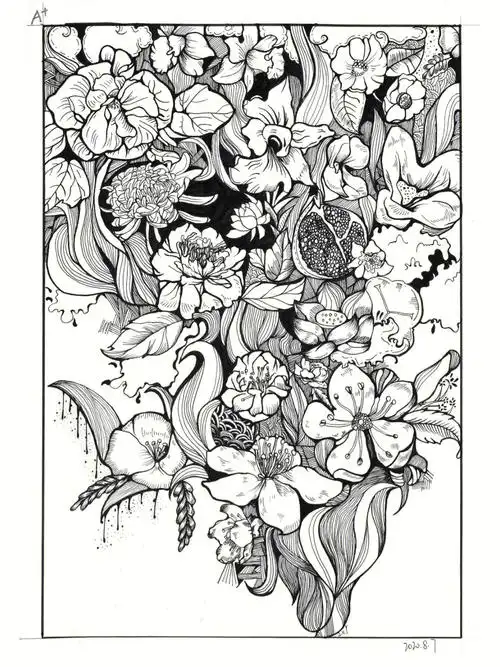 考研手绘  #手绘打卡  #视觉传达设计  #视觉传达设计考研  #装饰画