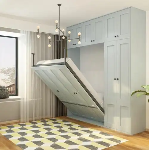 隐形床折叠床正竖侧翻床墙壁墨菲床衣柜床藏墙多功能五金配件一体a