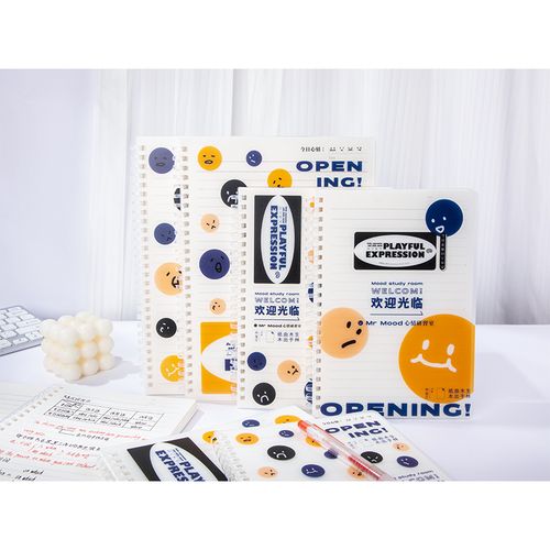 伊莎儿玩趣表情多格式软线圈可撕线学生记事本日记本通用笔记本