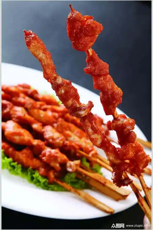 骨肉相连炸串美食特写图片素材