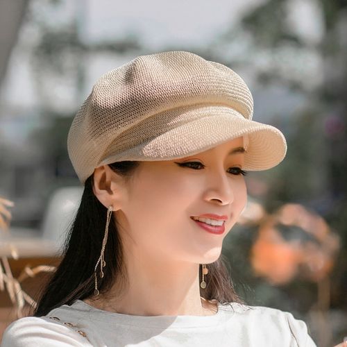 帽子女夏遮阳防晒鸭舌贝雷帽春秋薄款草帽凉帽夏季女士棒球八角帽