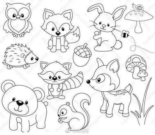 动物简笔画情景图