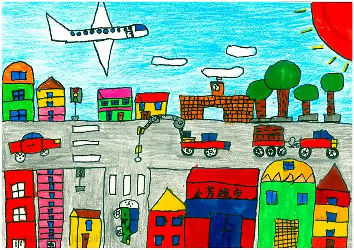 儿童画作品《城市之歌》儿童画赏析