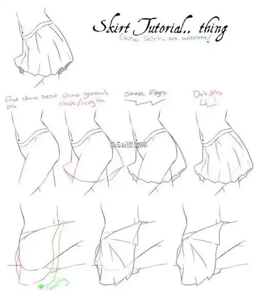 裙子的画法,动作,教程,漫画,手绘