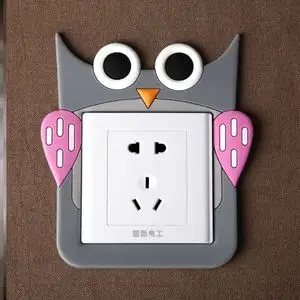 卧室自粘家用家居插座粘贴画图案硅胶室内简约创意卡通墙贴装饰画
