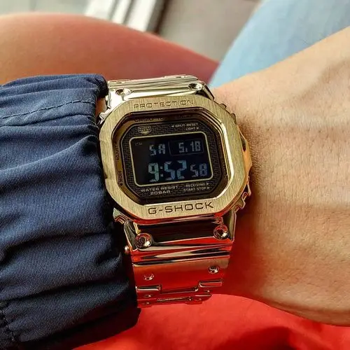 卡西欧35周年限定g-shock金属小方块男表gmw-b5000d-1-5000gd-9