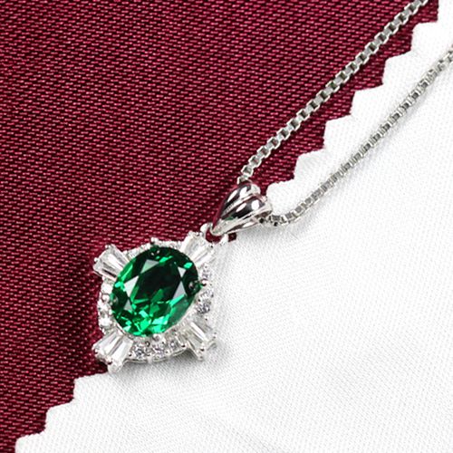 祖母祖母绿绿宝石吊坠单坠绿色碧玺项链挂饰首饰颈饰