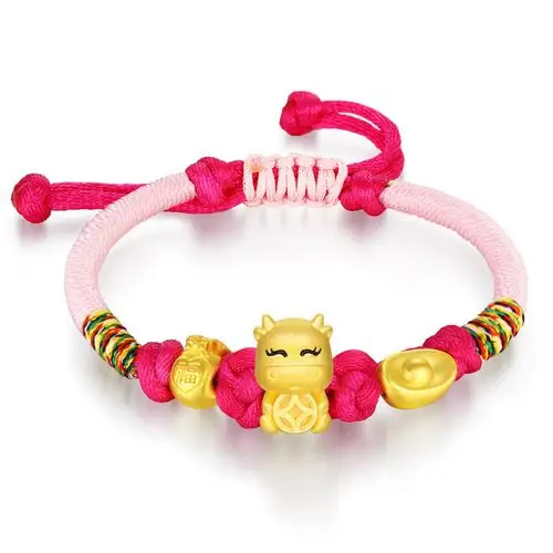 黄金宝宝手链足金老鼠转运新生儿童手饰