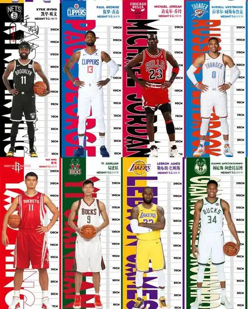 壁画贴纸装饰贴库里欧文乳白色艾弗森臂展真实身高臂展一比一比例独立