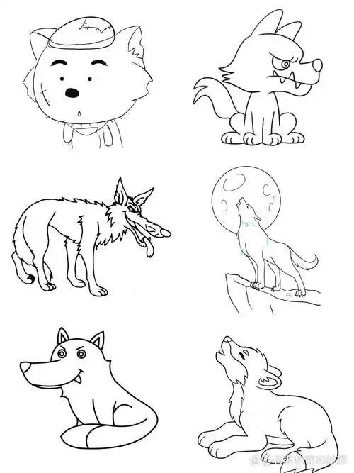 【简笔画狼】