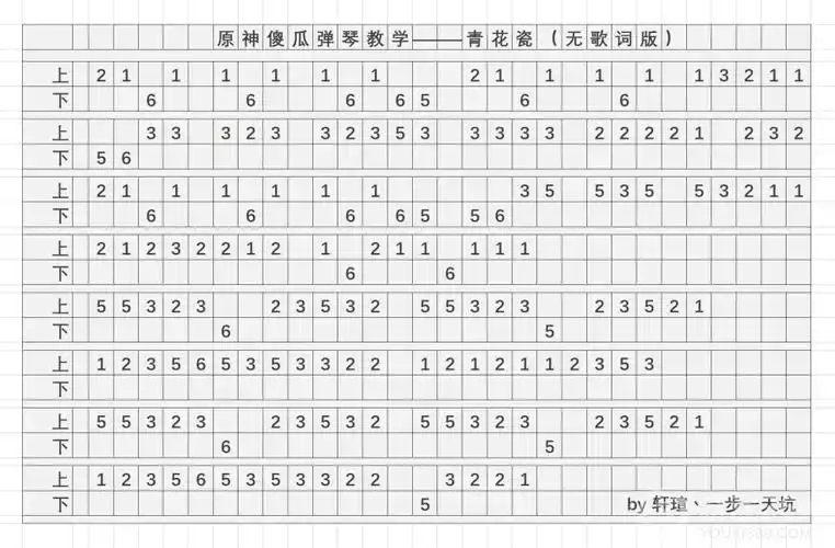 原神青花瓷琴谱