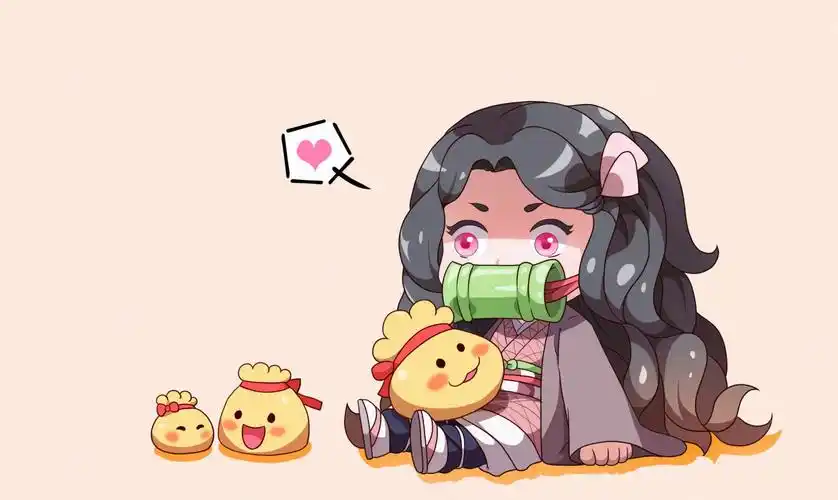 【绘画】祝画包包一岁生日快乐～_鬼灭之刃祢豆子灶门祢豆子q版平涂