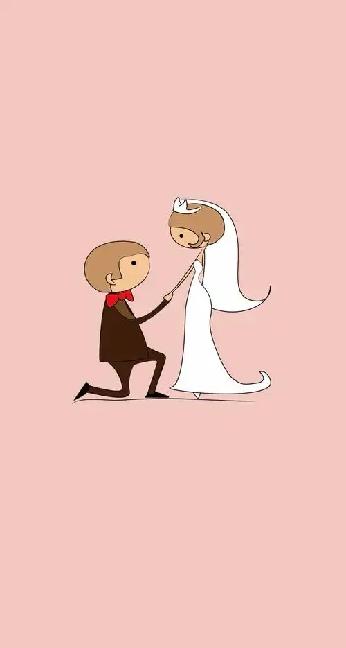 浪漫爱情婚礼卡通动漫手机壁纸744*1392