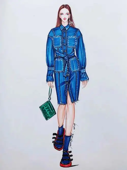 发出来分享给大家[doge]#服装设计  #画画  #绘画  #绘画  #彩铅