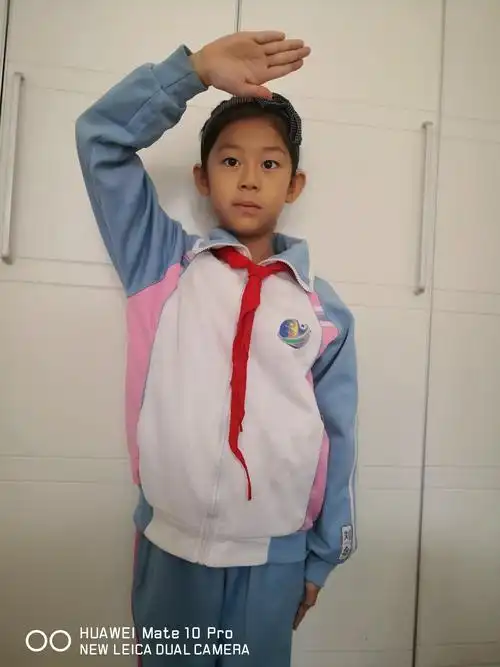 少先队员敬礼.