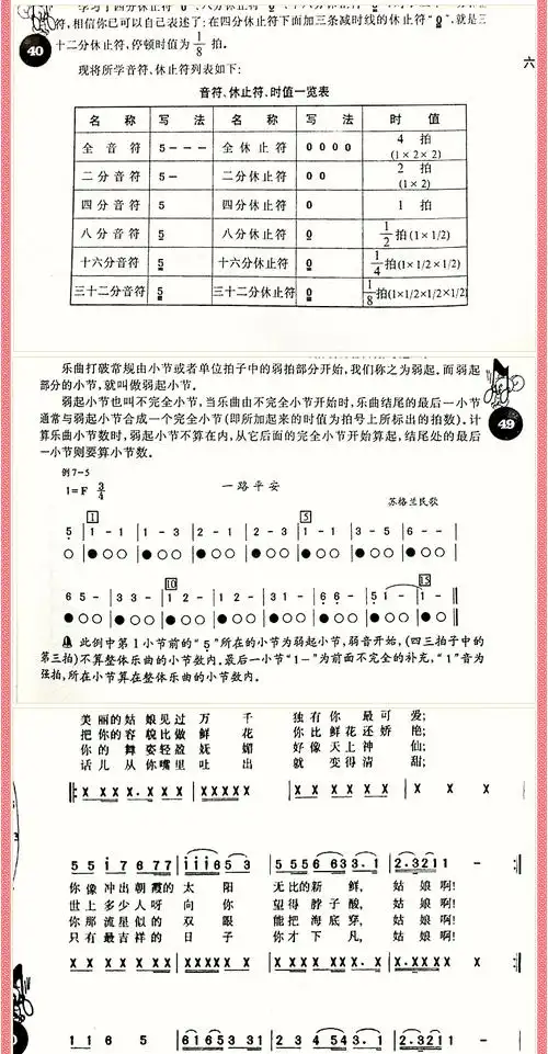 简谱入门基础教程乐理知识基础教材自学简谱乐谱本初学者简谱视唱歌曲