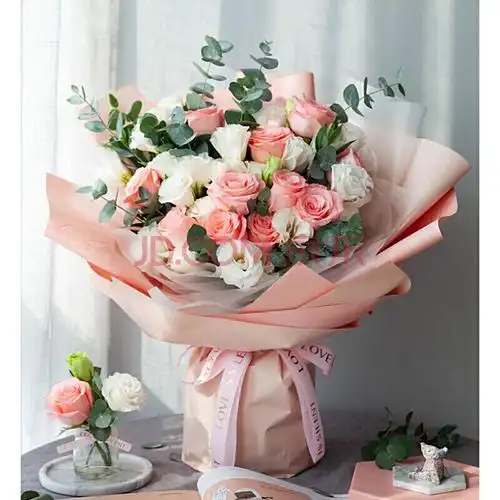 鲜花礼物配送韩式毕业花束鲜花速递同城配送上海向日葵玫瑰混搭送女友