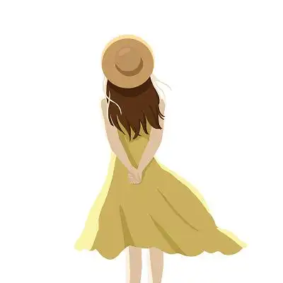 卡通女背影图片