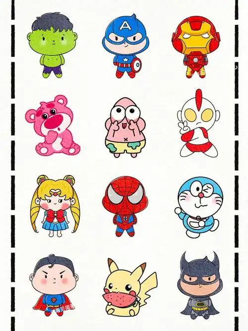 可爱的卡通人物简笔画合集来啦～.绘画软件:ipad.   procreate.