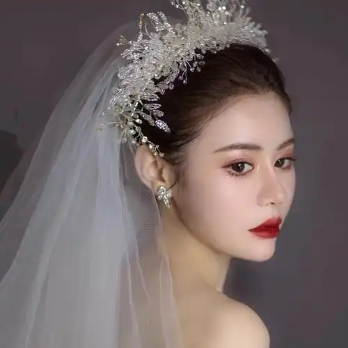 缀美新娘婚饰 实拍店的优惠券大全—日韩新娘结婚头饰皇冠发箍精致