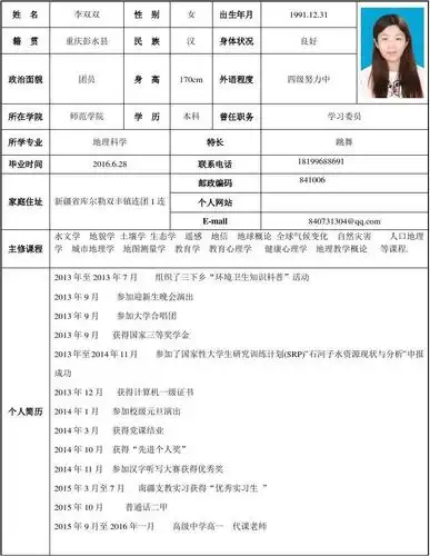 李双双个人简历