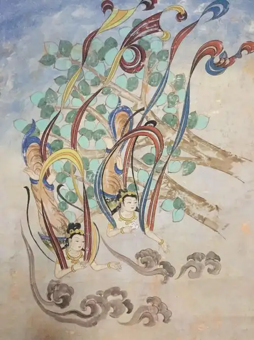 敦煌李玉飞天壁画临摹作品