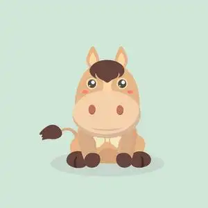 粉彩背景上可爱的马