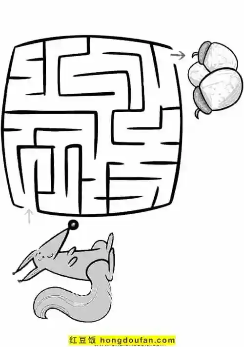 12张为3到5岁孩子们准备的可爱简单迷宫游戏图片 | 红豆饭小学生简笔