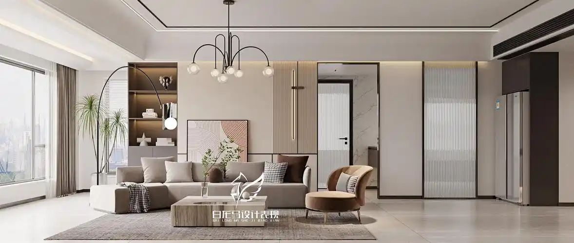 白龙马效果图现代客餐厅