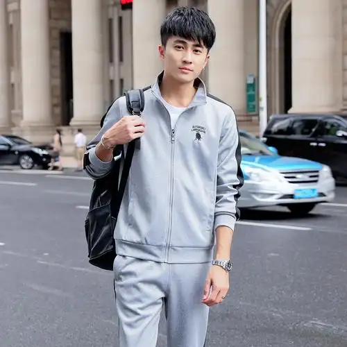 中老年运动套装男士开衫运动服