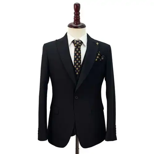 跨境外贸男士西装三件套装男式修身英伦西装休闲马甲商务正装西服