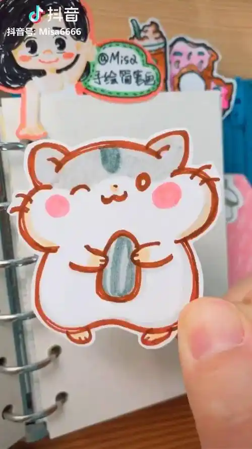 萌萌哒小仓鼠手绘简笔画手账素材仓鼠