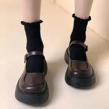 予愿女士鞋猪腰子鞋女生皮鞋玛丽珍小皮鞋女新款学院风复古日系jk配裙
