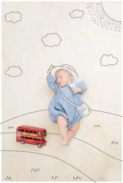 创意宝宝照片 ps设计 手绘涂鸦 图片处理 百日照